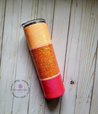 30oz Orange and Pink Tumbler - Purposefully Crafted By Koko
