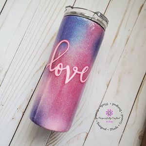 Love Glitter Tumbler - Purposefully Crafted By Koko