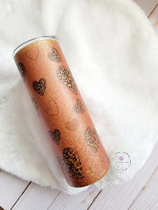 Pink & Gold Leopard Heart - 20oz - Purposefully Crafted By Koko