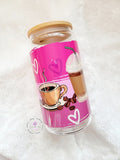 Pink Love Glass Can - Purposefully Crafted By Koko
